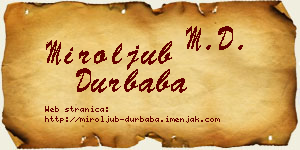 Miroljub Durbaba vizit kartica